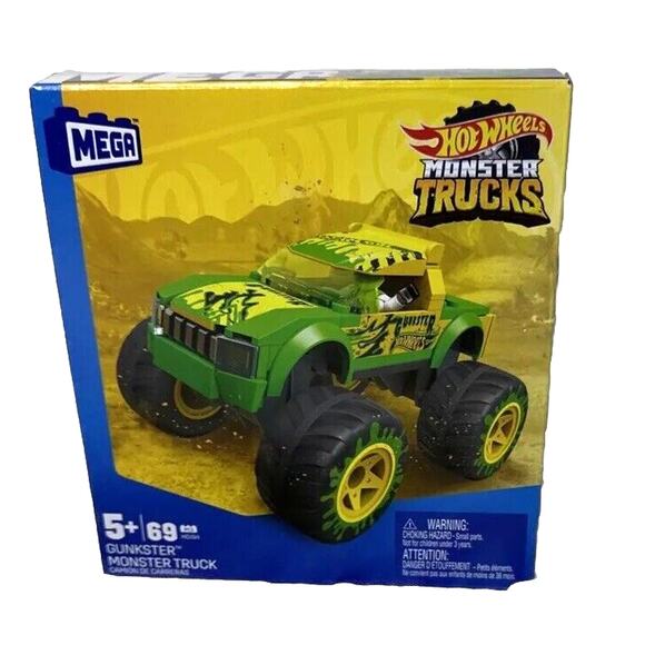 MEGA Construx‎ - Hot Wheels Monster Trucks Building Set - GUNKSTER MONSTER TRUCK - Picture 1 of 9